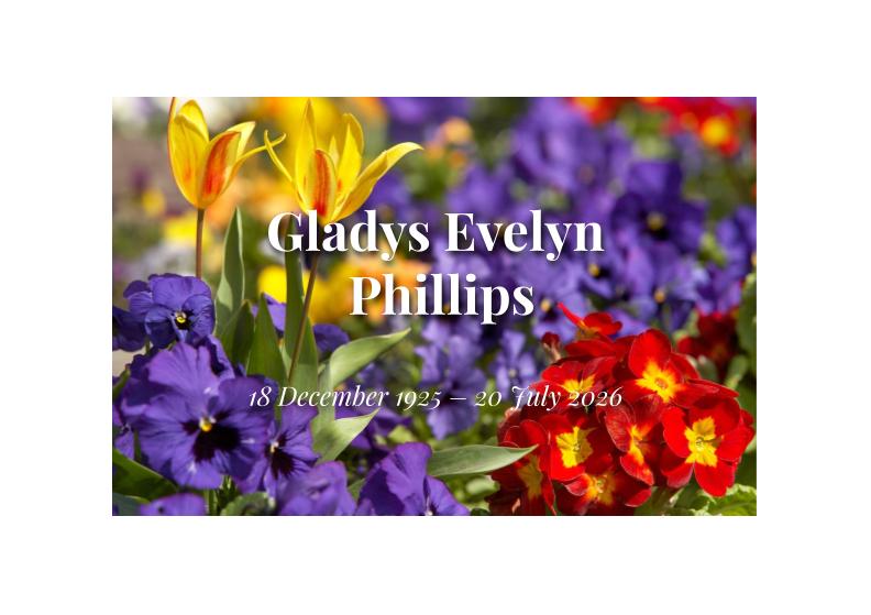 Notice for Glady's Evelyn Phillips (nee McNeill)