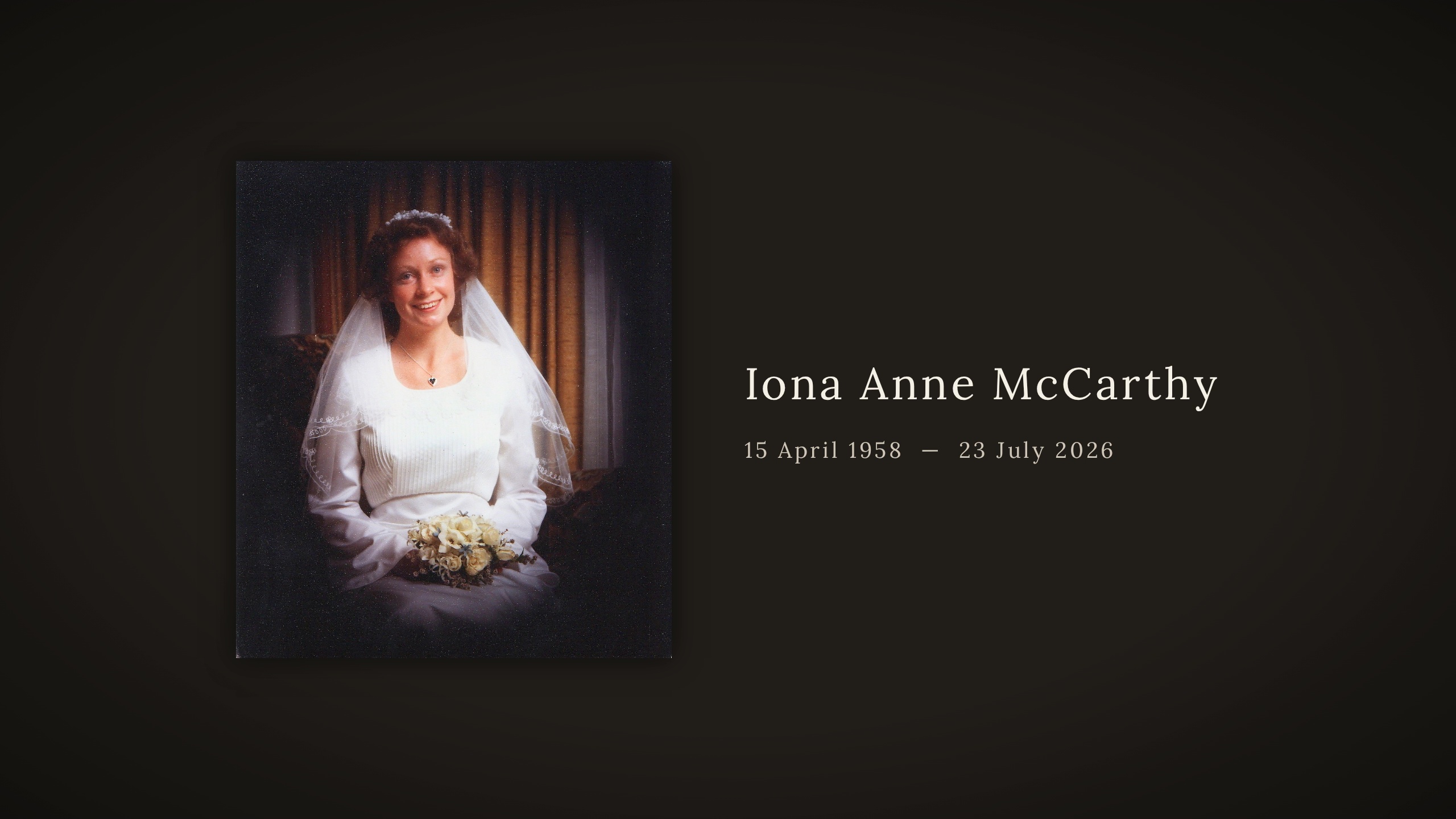 Notice for Iona Anne McCarthy